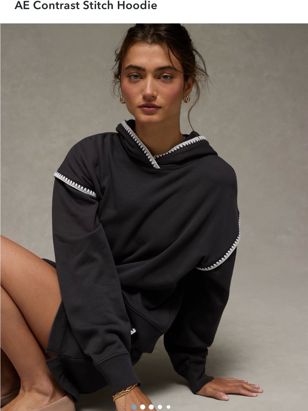 American Eagle Contrast Stitch Hoodie